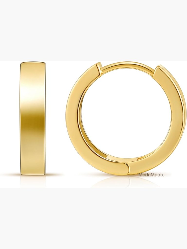 14k Gold Plated Small Huggie Hoop Earrings 1/2 Inch